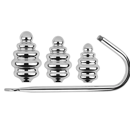 GreatBenefit Ribbed 8826 Hook Anal Screw-in Set 0710